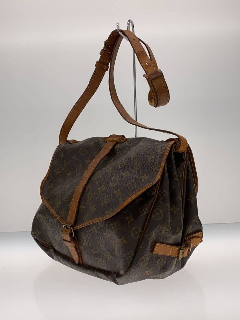 Louis Vuitton Brown Leather over Saumur Canvas All Brown